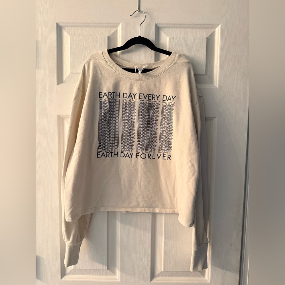 Earth Day Every Day Cream Sweatshirt